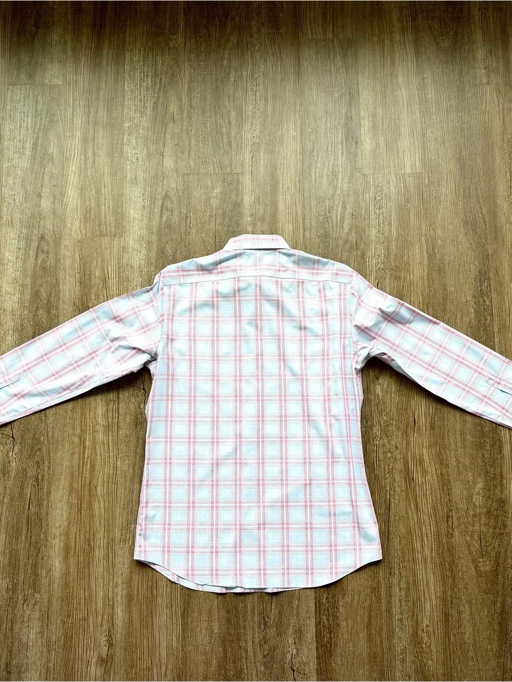 Banana Republic Non-Iron Slim Fit Plaid Dress Shirt Men’s Medium Blue Pink